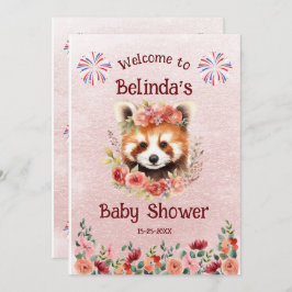 Red Panda Beer Baby shower Welkom Kaart