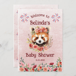 Red Panda Beer Baby shower Welkom Kaart