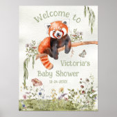 Red Panda Beer Baby shower Welkomstbord Poster (Voorkant)