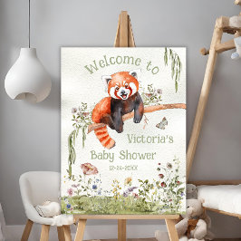 Red Panda Beer Baby shower Welkomstbord Poster