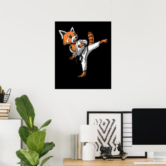 Red Panda Beer Karate Poster (Thuiskantoor)