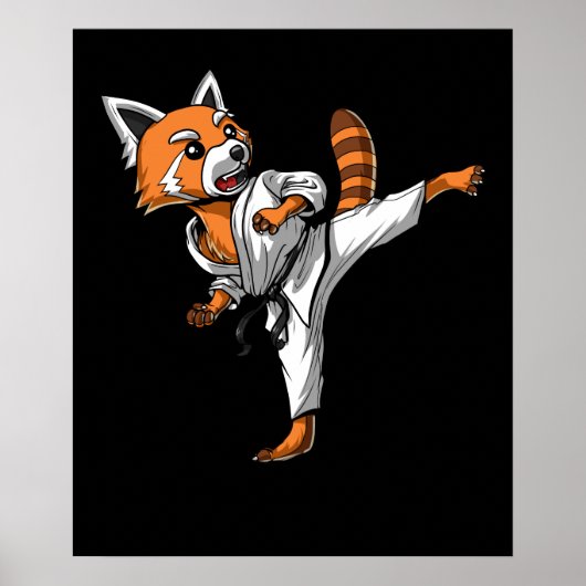 Red Panda Beer Karate Poster (Voorkant)