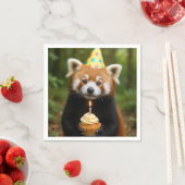 Red Panda Beer met een verjaardagscupcake Servet (Insitu)