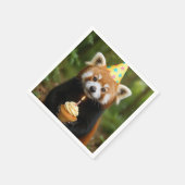 Red Panda Beer met een verjaardagscupcake Servet (Hoek)