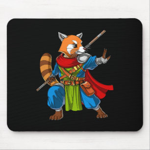 Red Panda Beer Ninja Samurai Warrior Funny Kung Fu Muismat
