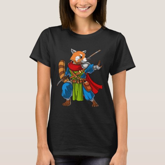 Red Panda Beer Ninja Samurai Warrior Funny Kung Fu T-shirt (Voorkant)