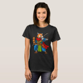 Red Panda Beer Ninja Samurai Warrior Funny Kung Fu T-shirt (Voorkant volledig)