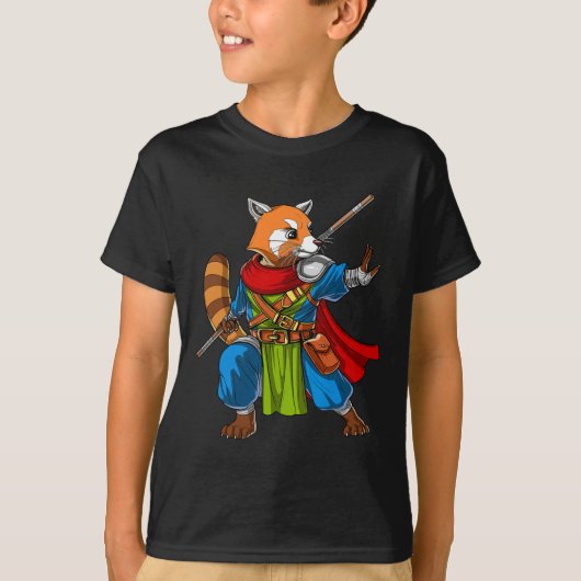 Red Panda Beer Ninja Samurai Warrior Funny Kung Fu T-shirt (Voorkant)