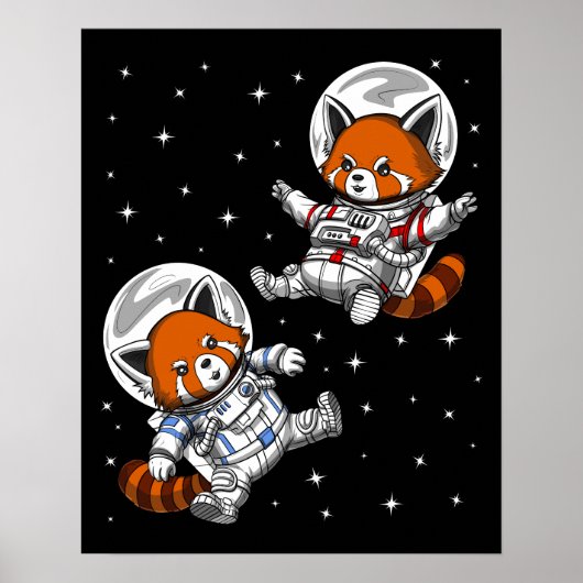 Red Panda Beer Space Astronaut Poster (Voorkant)