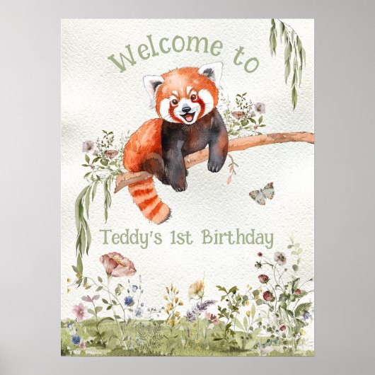 Red Panda Beer Welkomstbord Poster (Voorkant)
