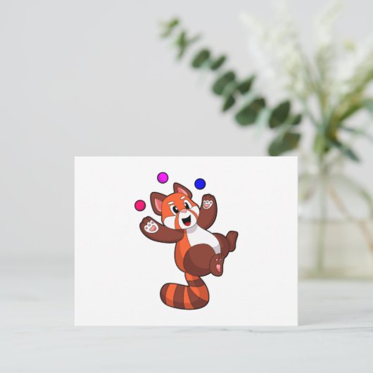 Red panda bij Juggle Circus.PNG Briefkaart (Staand voorkant)