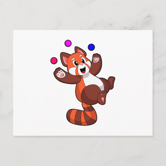 Red panda bij Juggle Circus.PNG Briefkaart (Voorkant)