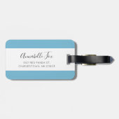 'Red Panda' Blue Apple Monogrammed Bagagelabel (Achterkant horizontaal)