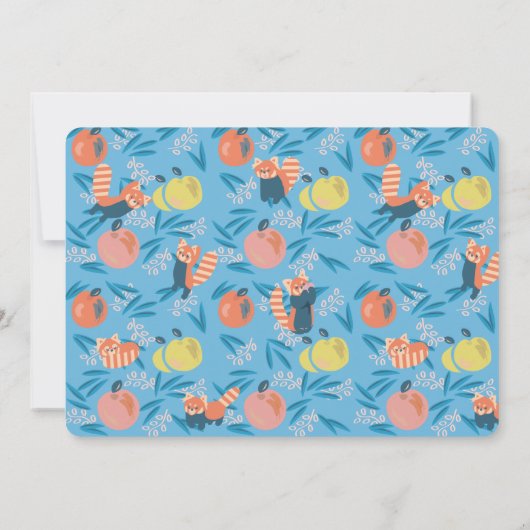 Red Panda Blue Boy Baby shower Kaart (Achterkant)