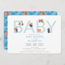 Red Panda Blue Boy Baby shower