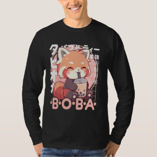 Red Panda Boba Tea Kawaii Bubble Tea Red Panda Ani T-shirt