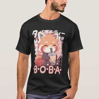 Red Panda Boba Tea Kawaii Bubble Tea Red Panda Ani T-shirt