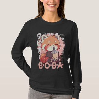 Red Panda Boba Tea Kawaii Bubble Tea Red Panda Ani T-shirt