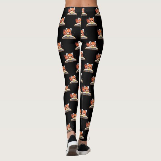 Red Panda Book Lover Leggings (Achterkant)