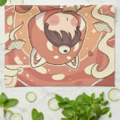 Red Panda Brew Absorbent Kitchen Dish Towel Theedoek (Gevouwen)