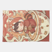 Red Panda Brew Absorbent Kitchen Dish Towel Theedoek (Horizontaal)