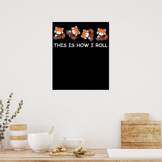 Red Panda bubble Tea Boba Tea Tea Poster (Keuken)