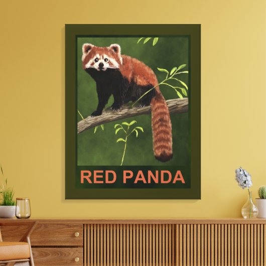 Red Panda Canvas Afdruk (Insitu (Woonkamer))