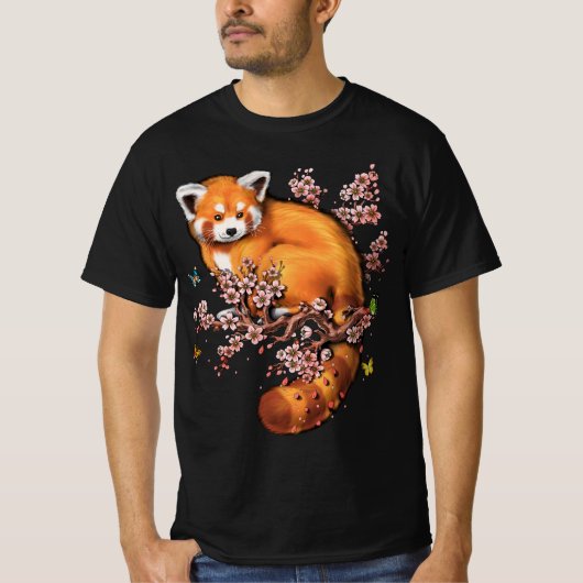 Red Panda Cherry Blossom T-shirt (Voorkant)