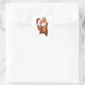 Red Panda Christmas Snow Winter Animals Pandas Vierkante Sticker (Tas)