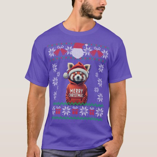 Red Panda Christmas Ugly Design Merry Xmas family T-shirt (Voorkant)
