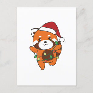 Red Panda Christmas Winter Animals Red Pandas Feestdagenkaart