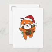 Red Panda Christmas Winter Animals Red Pandas Feestdagenkaart (Voorkant / Achterkant)