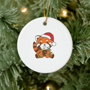 Red Panda Christmas Winter Animals Red Pandas Keramisch Ornament