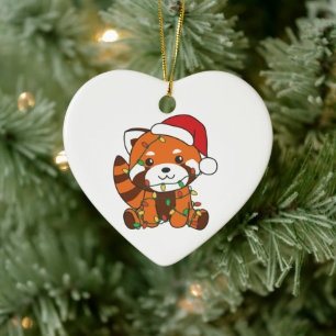Red Panda Christmas Winter Animals Red Pandas Keramisch Ornament