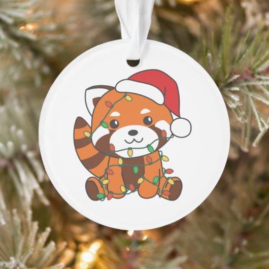 Red Panda Christmas Winter Animals Red Pandas Ornament (Boom)