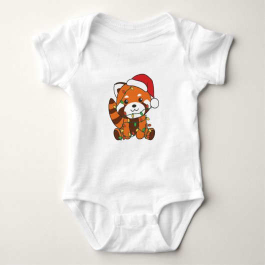 Red Panda Christmas Winter Animals Red Pandas Romper (Voorkant)