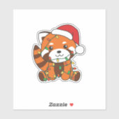 Red Panda Christmas Winter Animals Red Pandas Sticker (Vel)