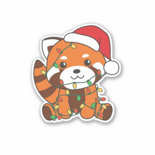 Red Panda Christmas Winter Animals Red Pandas Sticker (Voorkant)