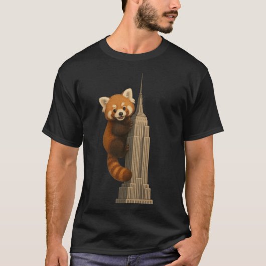 Red Panda climbing the Empire State Building T-shirt (Voorkant)