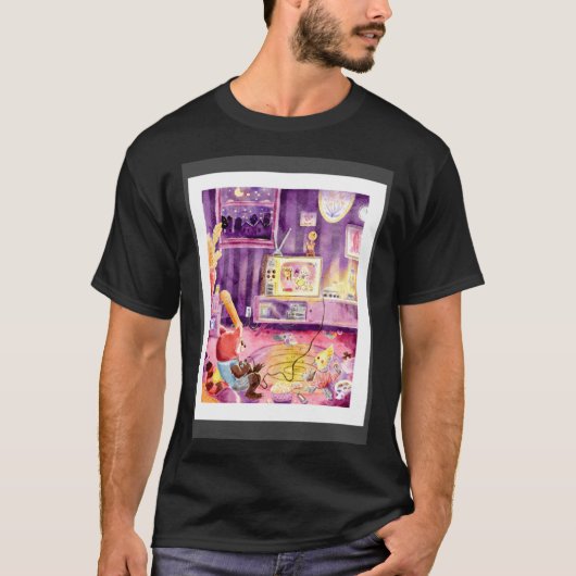 Red Panda Cockatiel 90s Video Game Sleepover Water T-shirt (Voorkant)