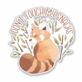 RED PANDA CUTE ANIMAL NEEMT MIJN SNACKS NIET AAN STICKER (Voorkant)