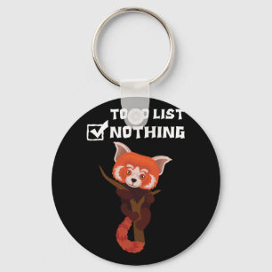 Red Panda Cute Lazy Animal om niets te doen Sleutelhanger