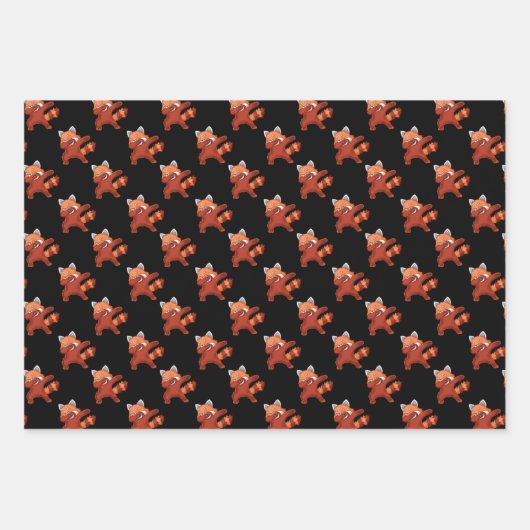 Red Panda Dabbing Inpakpapier Vel (Voorkant 2)