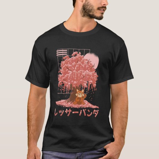 Red Panda Day Cherry Blossom Bloom Pink Sakura Tr T-shirt (Voorkant)