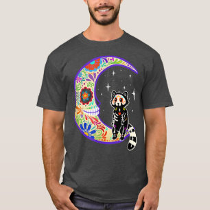 Red panda Dia de Los Muertos Skeleton T-shirt