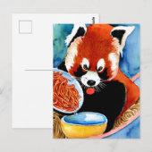 Red Panda die een Bowl van het Briefkaart van Spag (Voorkant / Achterkant)