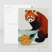 Red Panda die een Bowl van het Briefkaart van Spag (Voorkant / Achterkant)