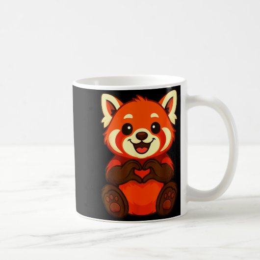 Red Panda Doing Heart With Hands Valentines Day Koffiemok (Rechts)