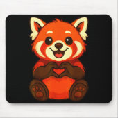 Red Panda Doing Heart With Hands Valentines Day  Muismat (Voorkant)