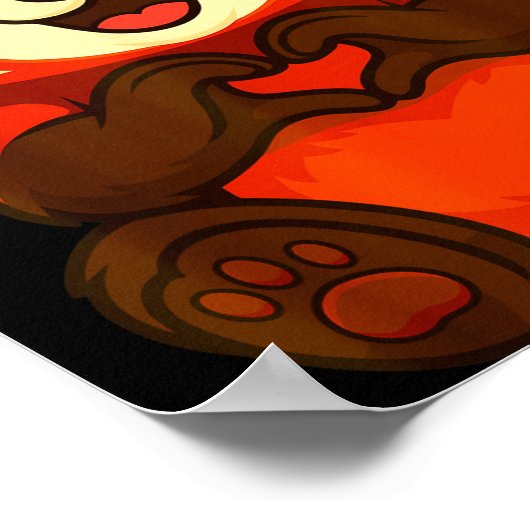 Red Panda Doing Heart With Hands Valentines Day  Poster (Hoek)